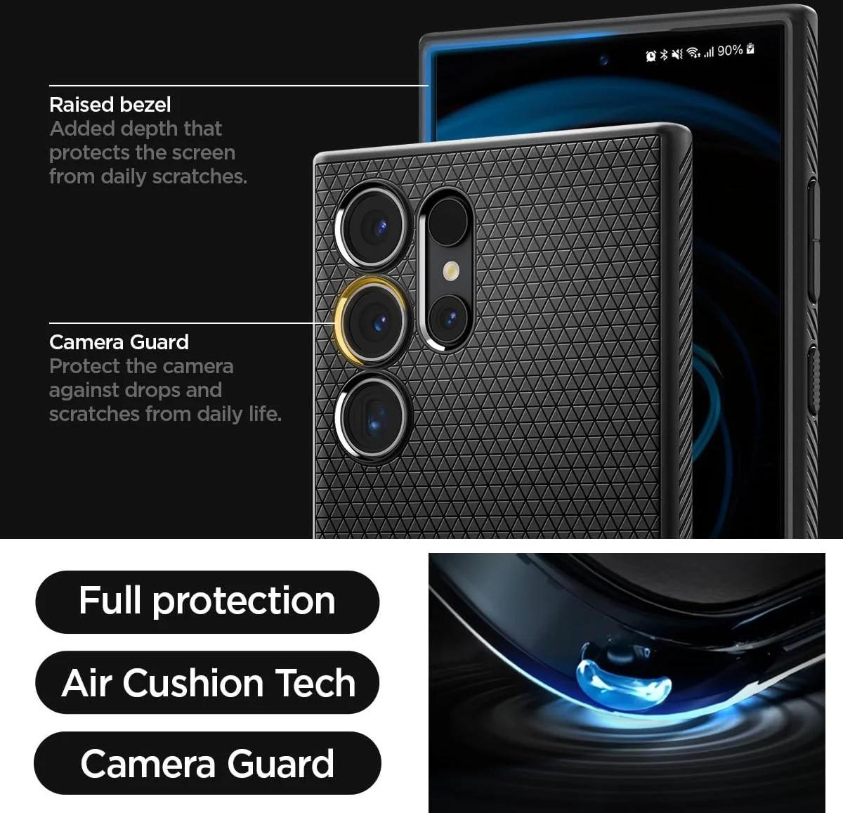 Spigen Liquid Air Samsung Galaxy S24 Ultra Hoesje Back Cover Zwart afbeelding 16