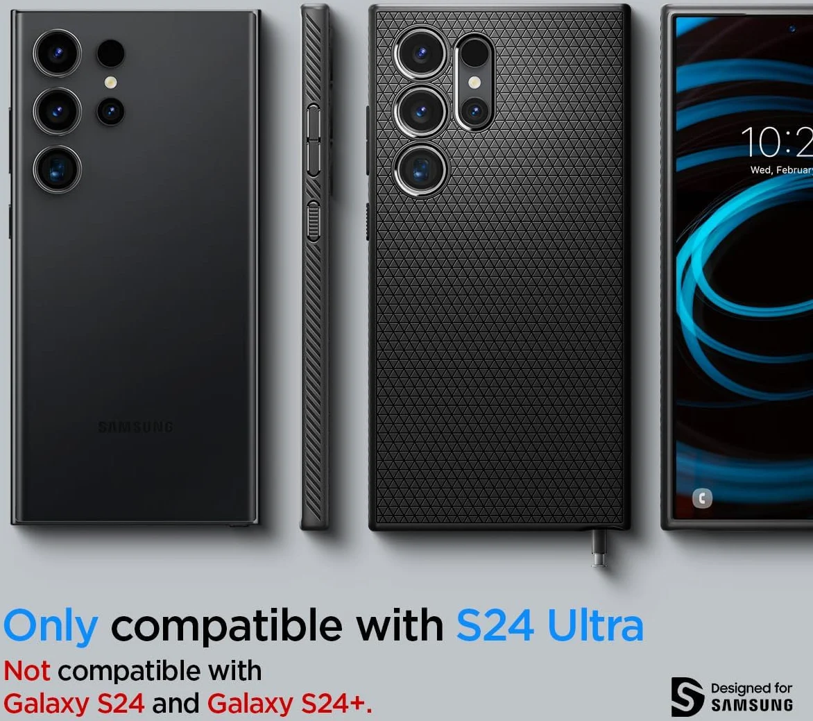 Spigen Liquid Air Samsung Galaxy S24 Ultra Hoesje Back Cover Zwart afbeelding 18