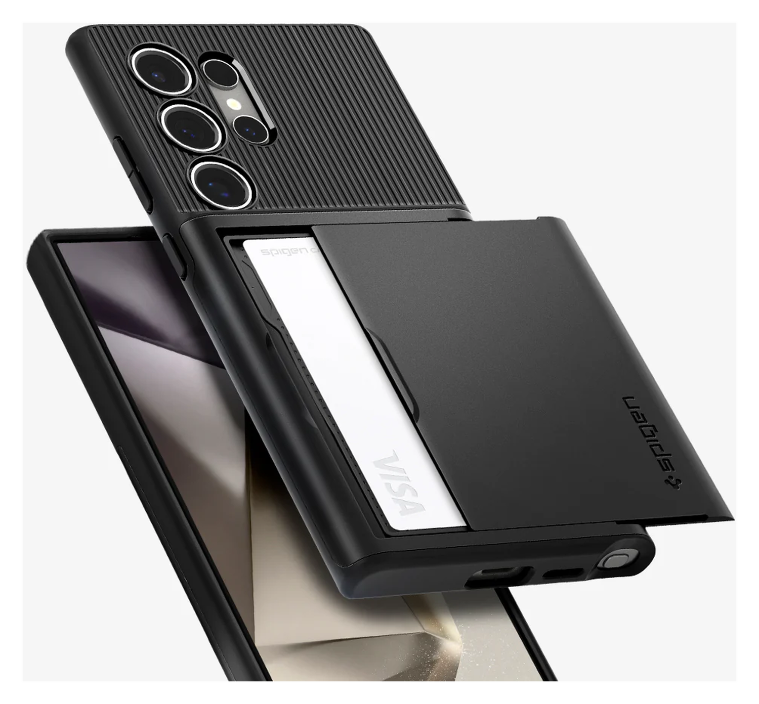 Spigen Slim Armor CS Samsung Galaxy S24 Ultra Hoesje Back Cover Zwart afbeelding 2