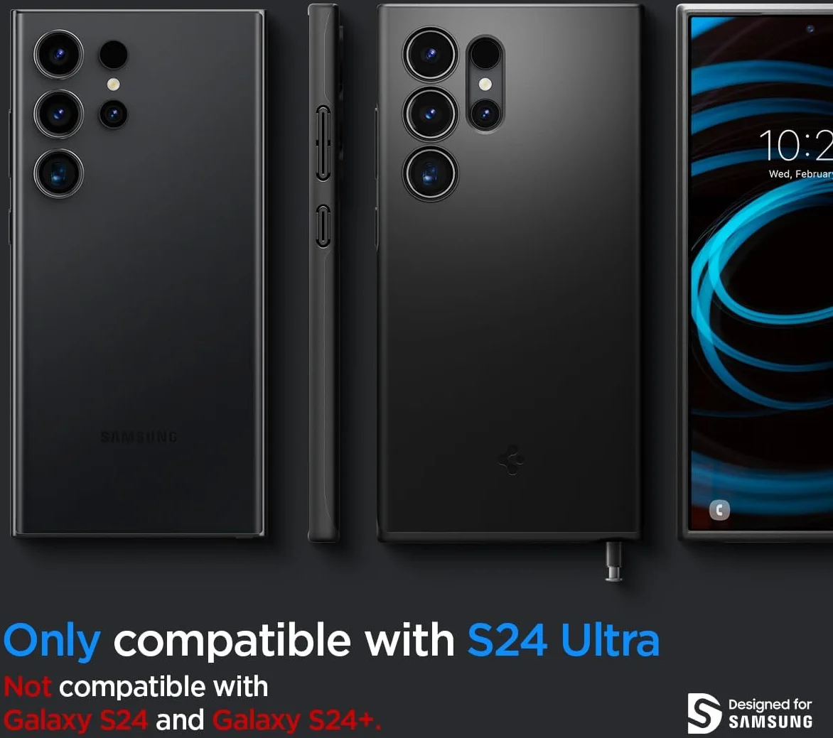 Spigen Thin Fit Samsung Galaxy S24 Ultra Hoesje Back Cover Zwart afbeelding 7