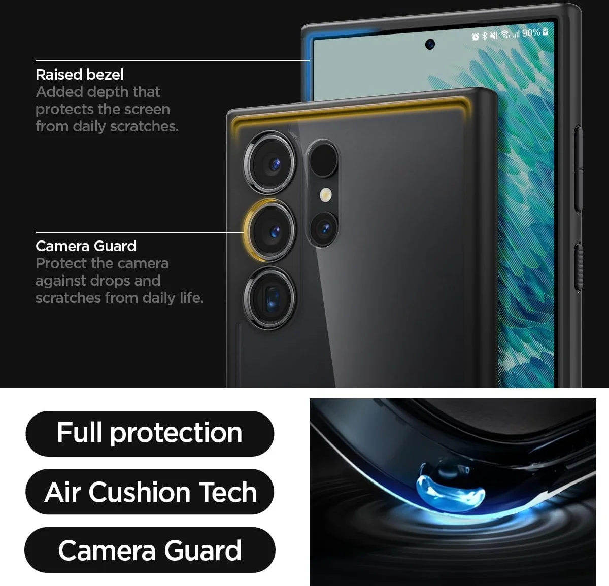 Spigen Ultra Hybrid Samsung S24 Ultra Hoesje Back Cover Zwart afbeelding 13