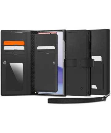Spigen Wallet S Plus Samsung Galaxy S24 Ultra Hoesje Book Case Zwart Hoesjes