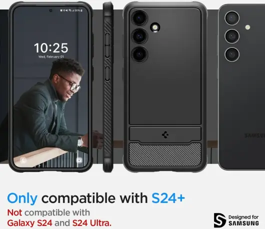 Spigen Rugged Armor Samsung Galaxy S24 Plus Hoesje Back Cover Zwart afbeelding 17