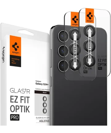 Spigen Optik Pro Samsung S24 Plus Camera Protector Glas 2-Pack Zwart Screen Protectors