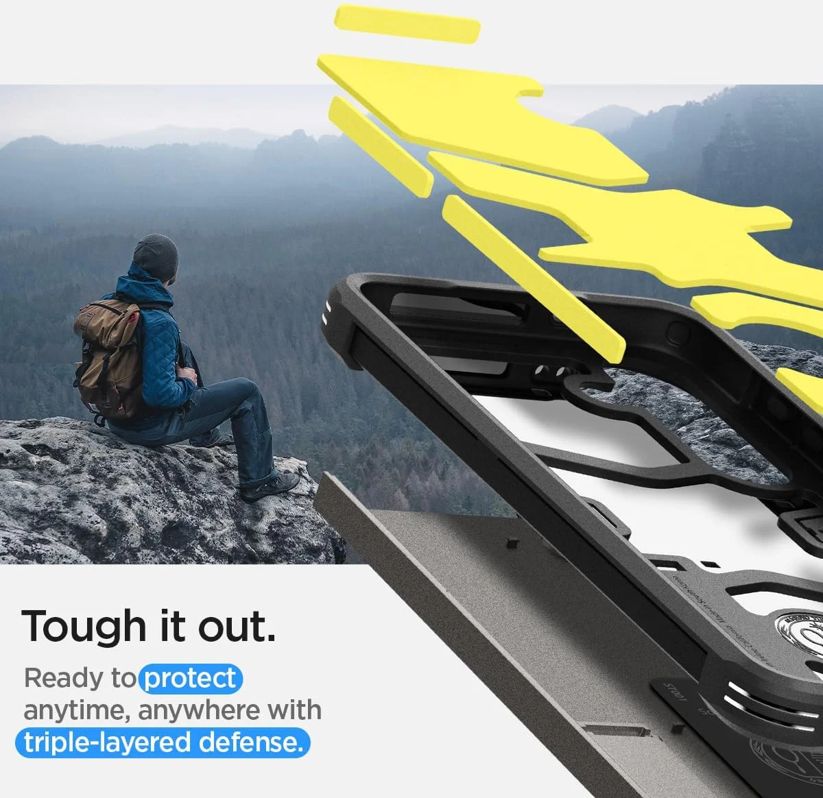 Spigen Tough Armor Samsung Galaxy S24 Hoesje Back Cover Gunmetal afbeelding 5
