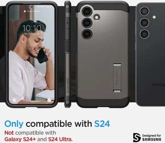 Spigen Tough Armor Samsung Galaxy S24 Hoesje Back Cover Gunmetal afbeelding 2