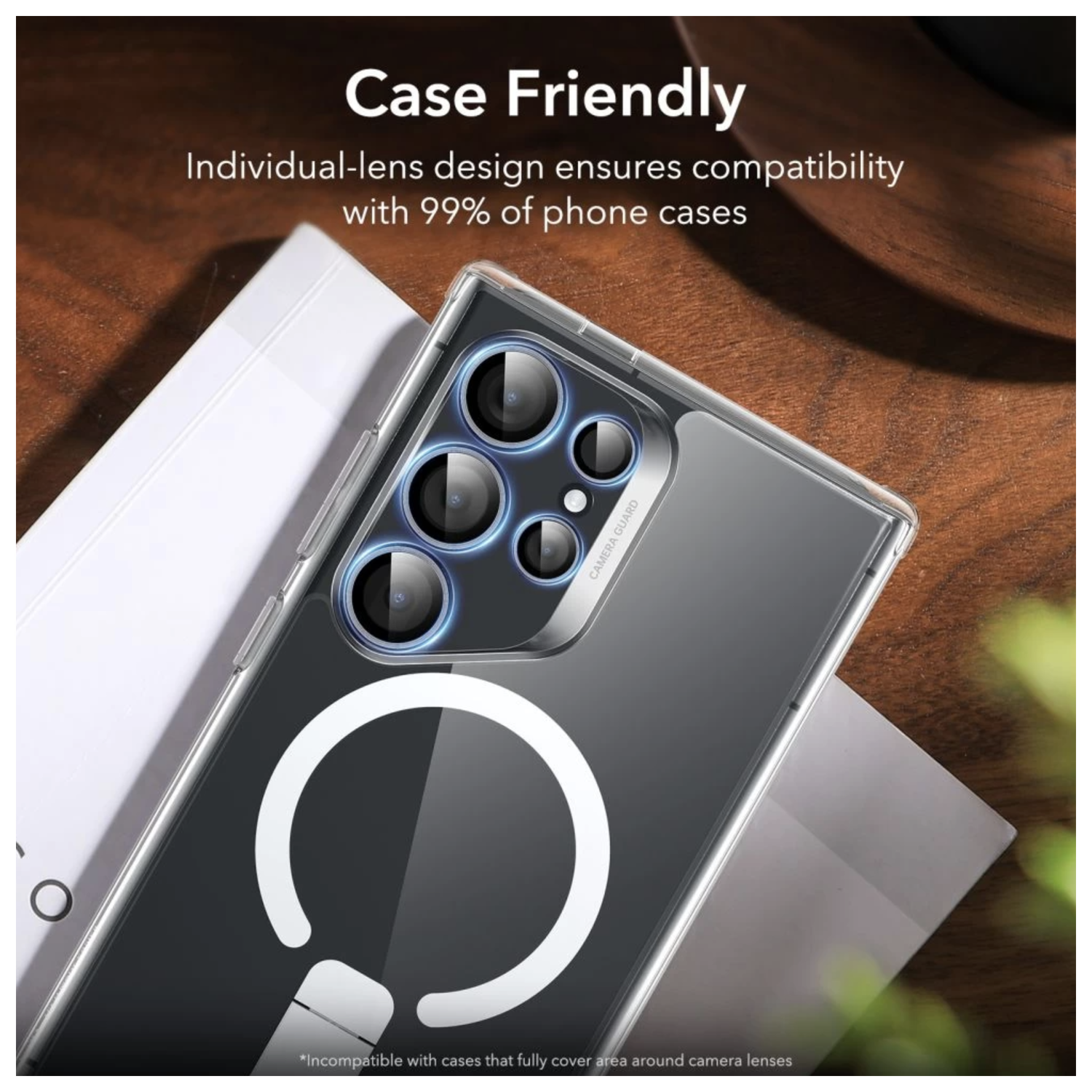 ESR Samsung Galaxy S24 Ultra Camera Lens Protector Zwart afbeelding 5