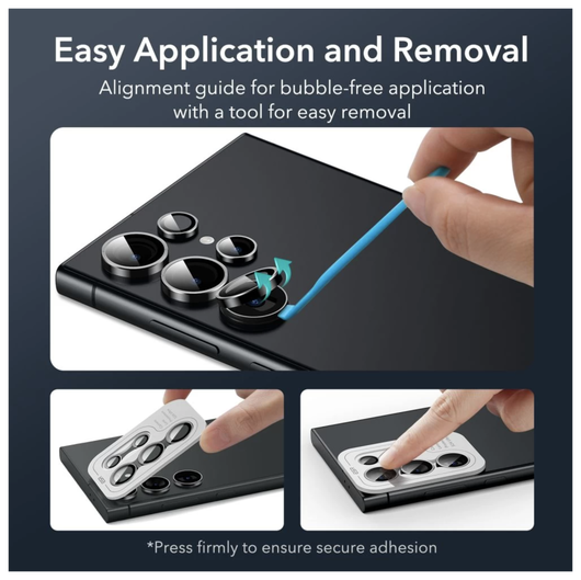 ESR Samsung Galaxy S24 Ultra Camera Lens Protector Zwart afbeelding 6