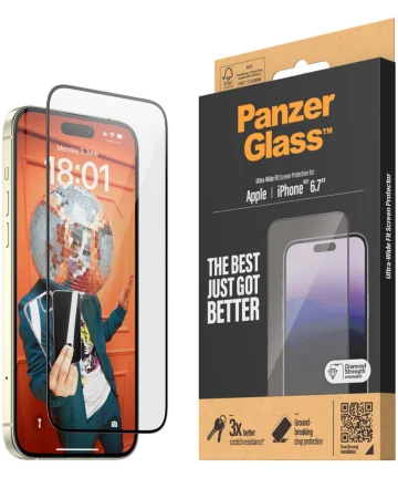 PanzerGlass Ultra-Wide iPhone 15 Plus Tempered Glass Screen Protector Screen Protectors