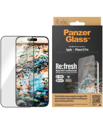 PanzerGlass Refresh Ultra-Wide iPhone 15 Pro Protector Easyaligner Screen Protectors