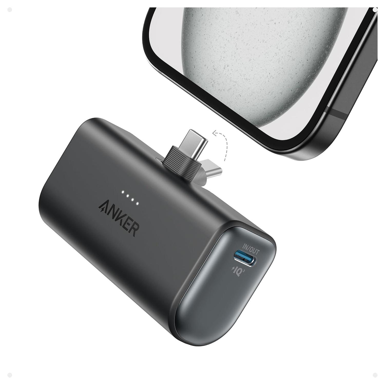 Anker Nano (22.5W) Mini Powerbank met USB-C Connector 5.000 mAh Zwart afbeelding 1