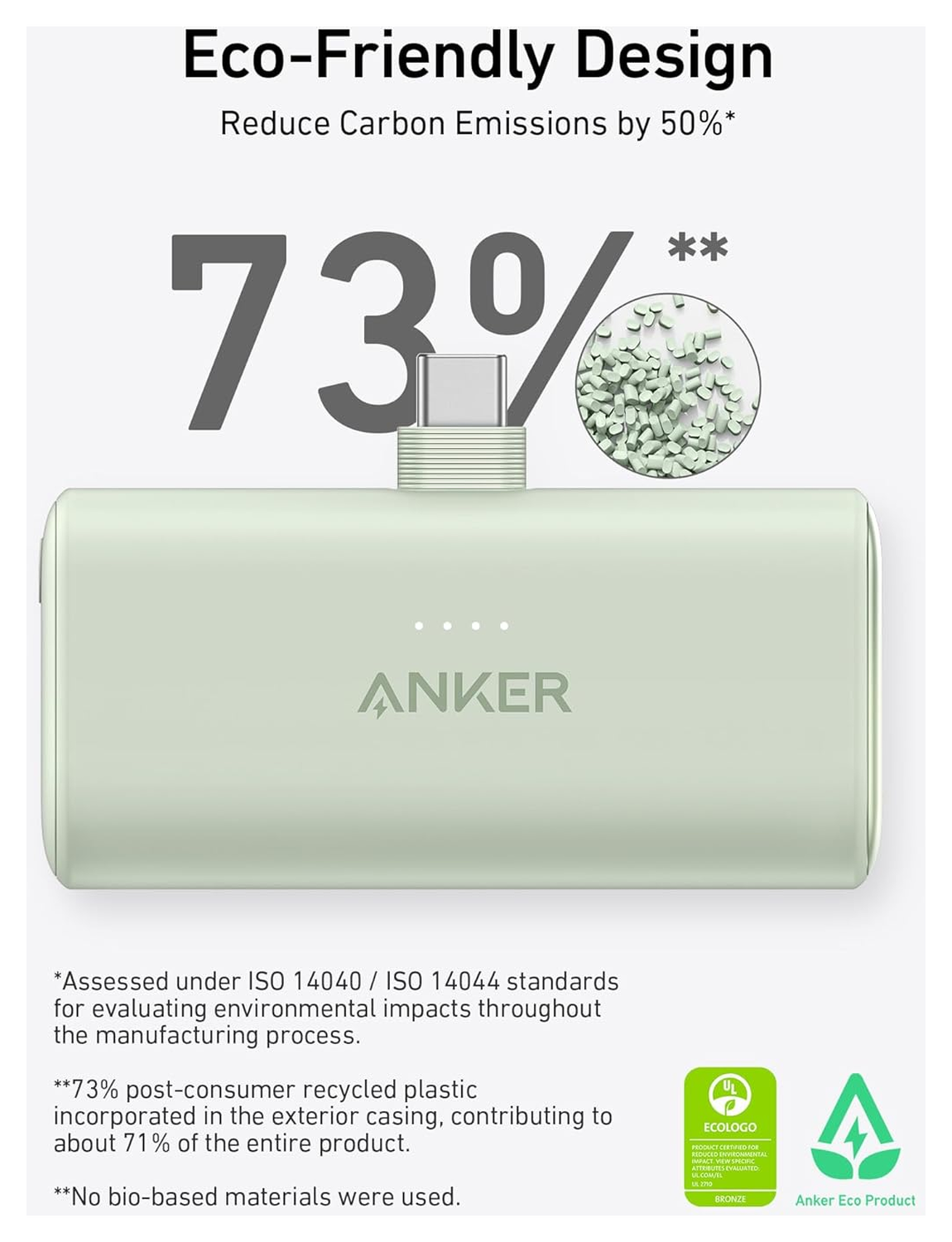 Anker Nano (22.5W) Mini Powerbank met USB-C Connector 5.000 mAh Zwart afbeelding 7
