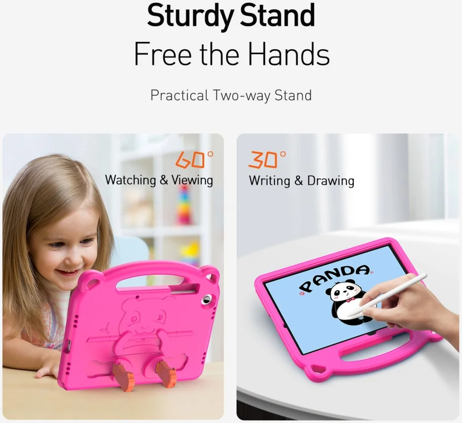 Dux Ducis Panda Samsung Galaxy Tab A9 Plus Kinder Tablethoes Roze afbeelding 6