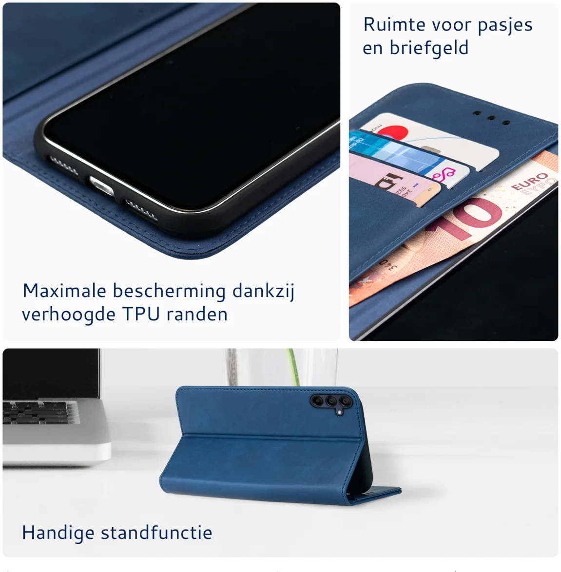 Rosso Element Samsung Galaxy A35 Hoesje Book Case Wallet Blauw afbeelding 4