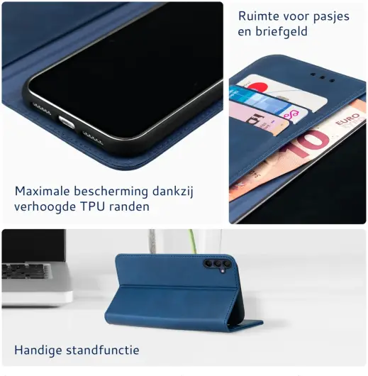Rosso Element Samsung Galaxy A35 Hoesje Book Case Wallet Blauw afbeelding 4
