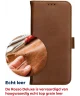 Rosso Deluxe Samsung Galaxy A35 Hoesje Echt Leer Book Case Bruin