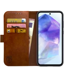 Rosso Element Samsung Galaxy A55 Hoesje Book Case Wallet Bruin