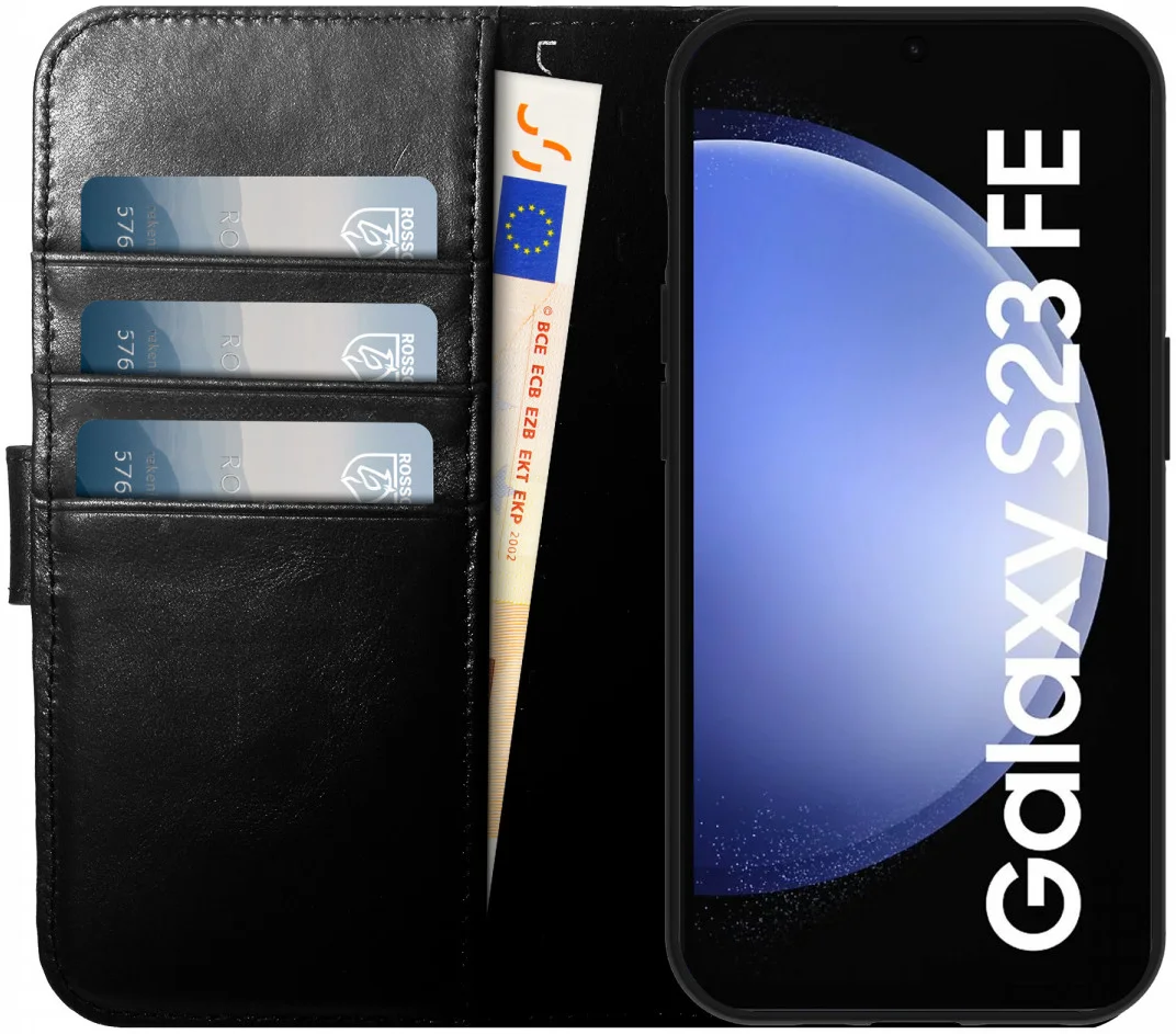 Rosso Elite Samsung S23 FE Hoesje MagSafe Book Case Leer Zwart afbeelding 4