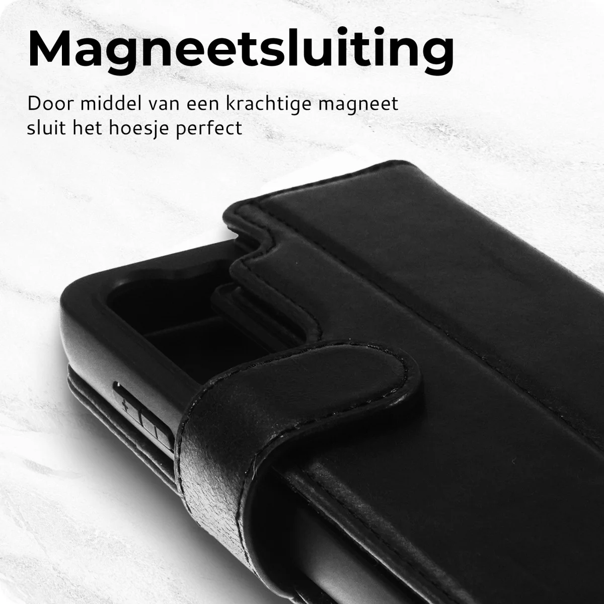 Rosso Elite Samsung S23 FE Hoesje MagSafe Book Case Leer Zwart afbeelding 7