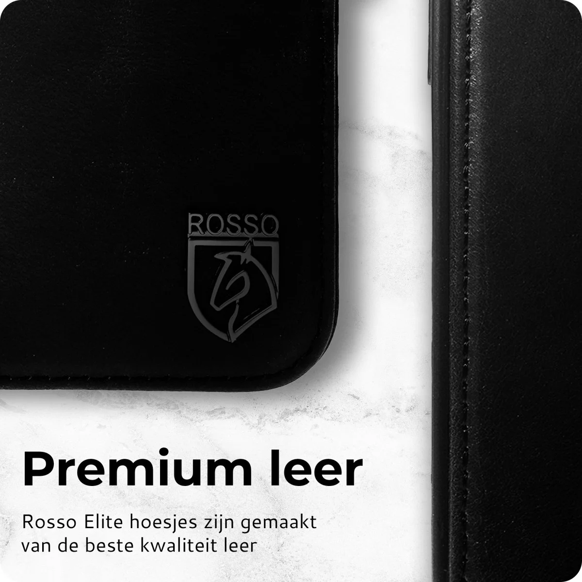Rosso Elite Samsung S23 FE Hoesje MagSafe Book Case Leer Zwart afbeelding 8