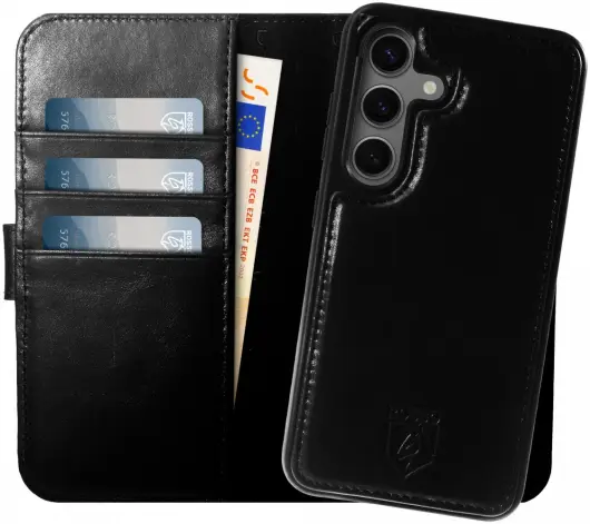 Rosso Elite Samsung S23 FE Hoesje MagSafe Book Case Leer Zwart afbeelding 1