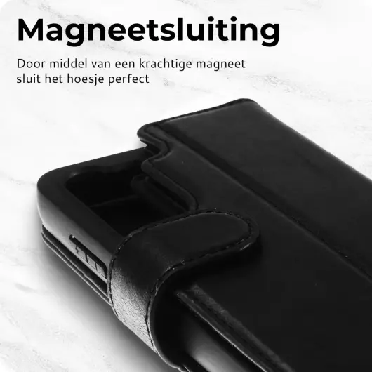 Rosso Elite Samsung S23 FE Hoesje MagSafe Book Case Leer Zwart afbeelding 7