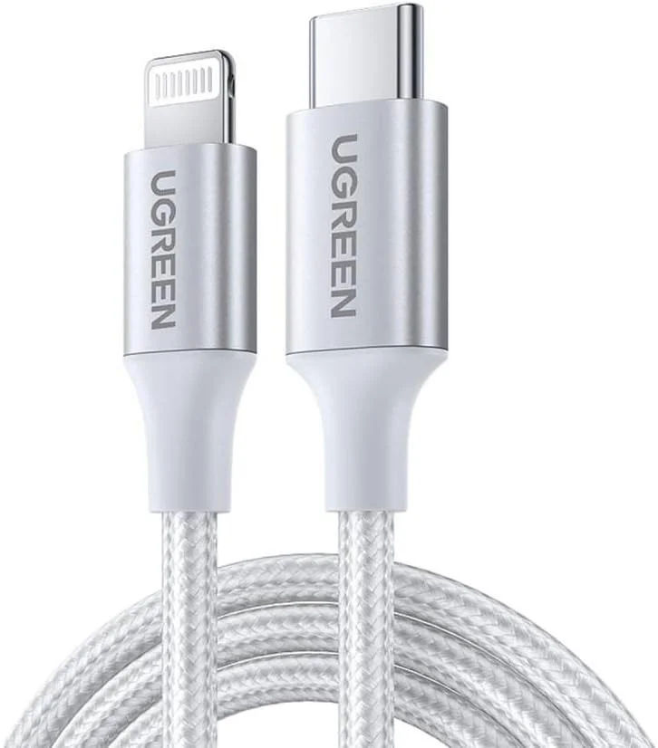 UGREEN 3A USB-C naar Apple Lightning Kabel PD 20W MFi 2M Wit afbeelding 1