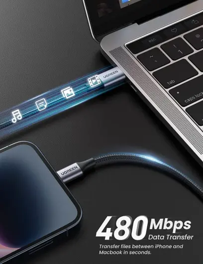 UGREEN 3A USB-C naar Apple Lightning Kabel PD 20W MFi 2M Wit afbeelding 4