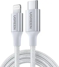 UGREEN 3A USB-C naar Apple Lightning Kabel PD 20W MFi 2M Wit