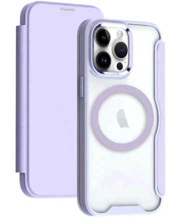 Apple iPhone 12 / 12 Pro Hoesje met MagSafe Book Case Paars Hoesjes