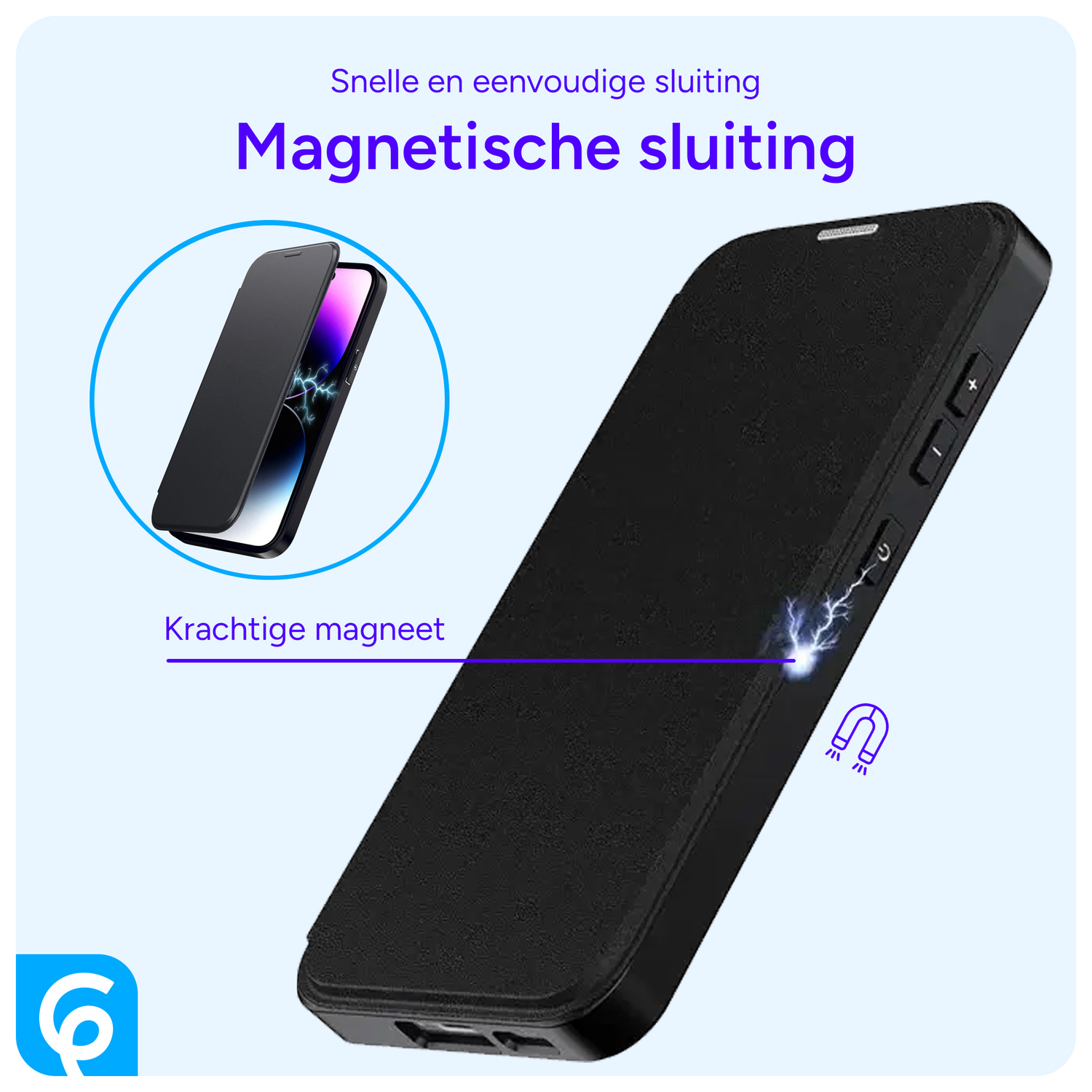 Apple iPhone 13 / 14 Hoesje met MagSafe Book Case Zwart afbeelding 4