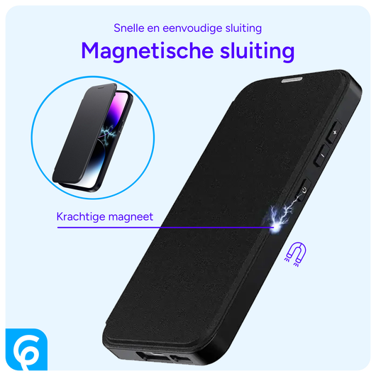 Apple iPhone 13 / 14 Hoesje met MagSafe Book Case Zwart afbeelding 4