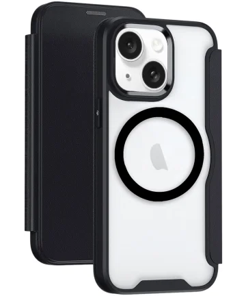 Apple iPhone 15 Hoesje met MagSafe Book Case Zwart Hoesjes