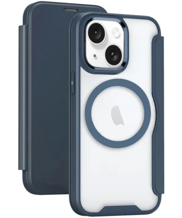 Apple iPhone 15 Hoesje met MagSafe Book Case Blauw Hoesjes