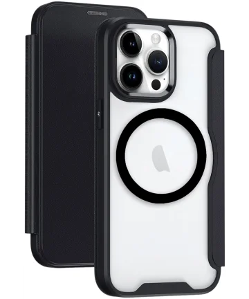 Apple iPhone 15 Pro Hoesje met MagSafe Book Case Zwart Hoesjes