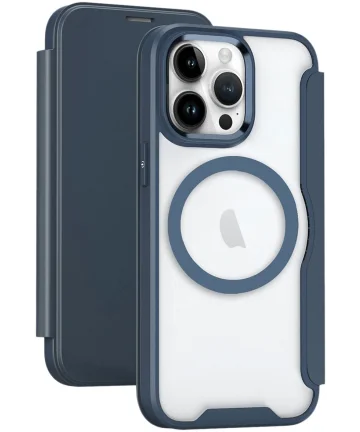 Apple iPhone 15 Pro Hoesje met MagSafe Book Case Blauw Hoesjes