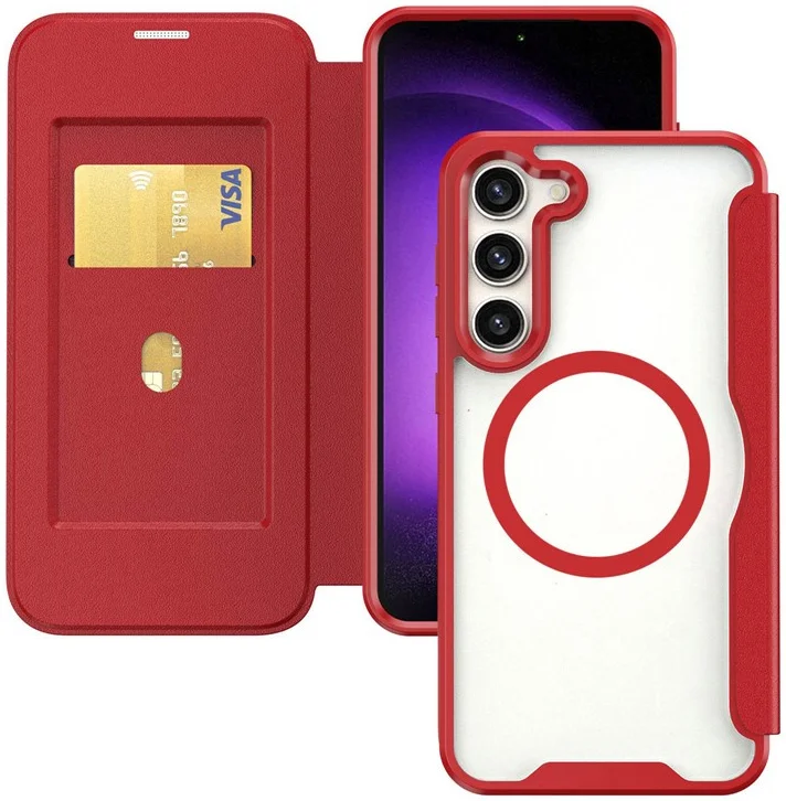 Samsung Galaxy S23 Hoesje met MagSafe Book Case Rood afbeelding 1