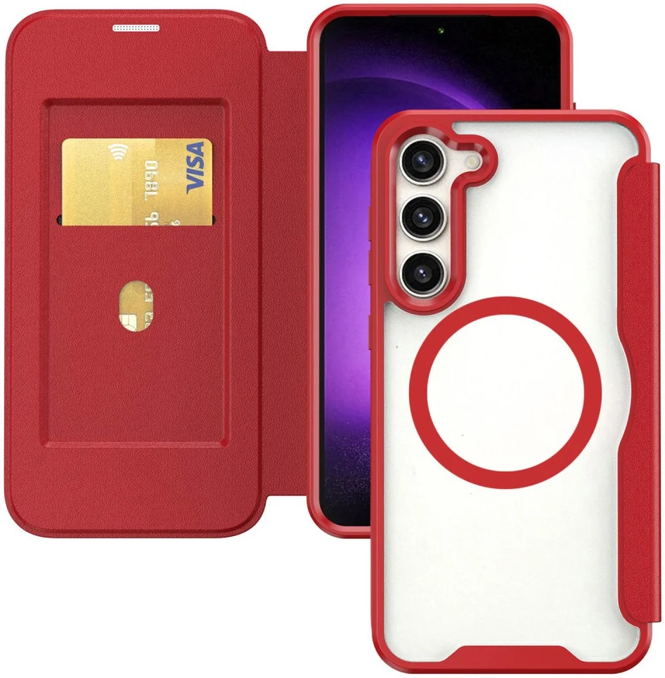 Samsung Galaxy S23 Plus Hoesje met MagSafe Book Case Rood afbeelding 1