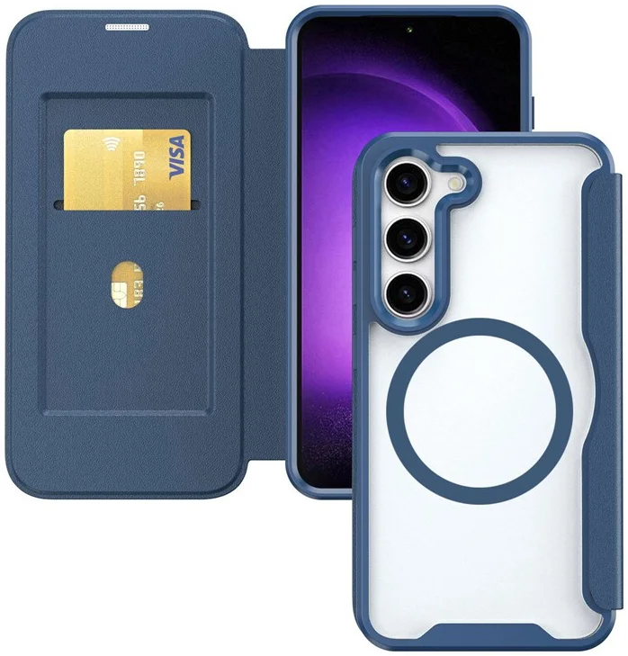 Samsung Galaxy S24 Hoesje met MagSafe Book Case Blauw afbeelding 1