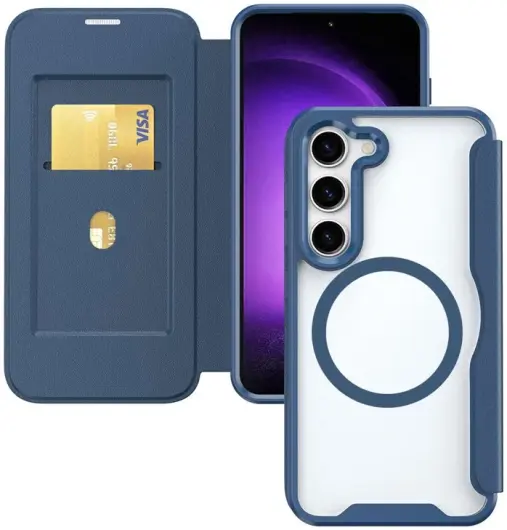 Samsung Galaxy S24 Hoesje met MagSafe Book Case Blauw afbeelding 1