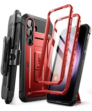 SUPCASE UB Pro Samsung Galaxy S24 Hoesje Full Protect Kickstand Rood Hoesjes