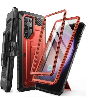 SUPCASE UB Pro Samsung S24 Ultra Hoesje Full Protect Kickstand Rood Hoesjes