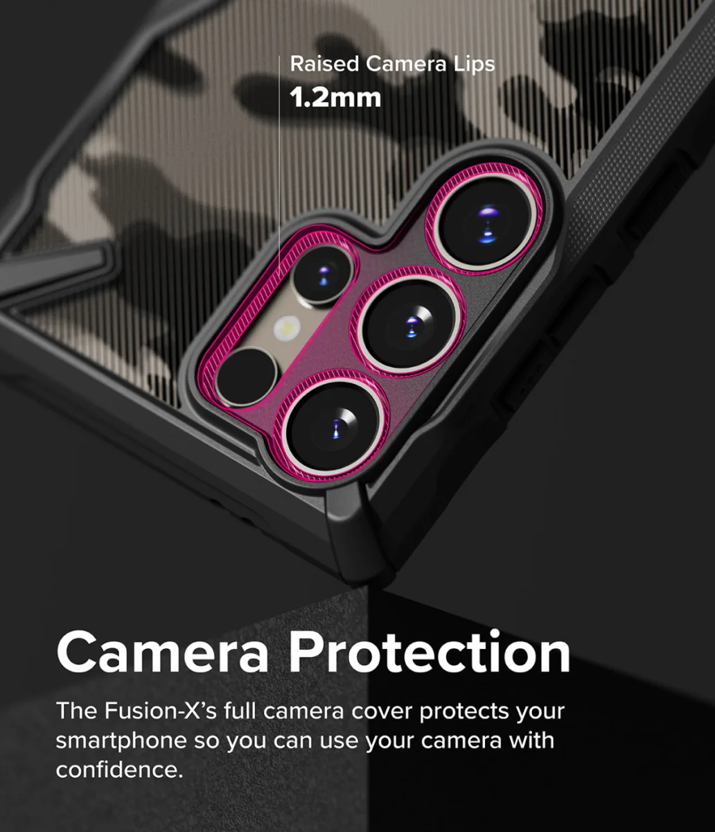 Ringke Fusion X Samsung Galaxy S24 Ultra Hoesje Back Cover Camo Zwart afbeelding 5