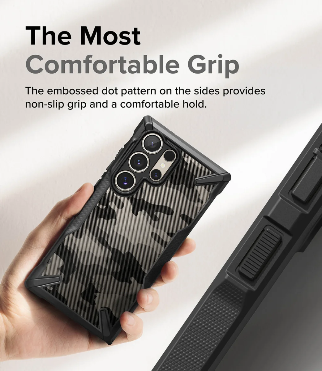 Ringke Fusion X Samsung Galaxy S24 Ultra Hoesje Back Cover Camo Zwart afbeelding 6