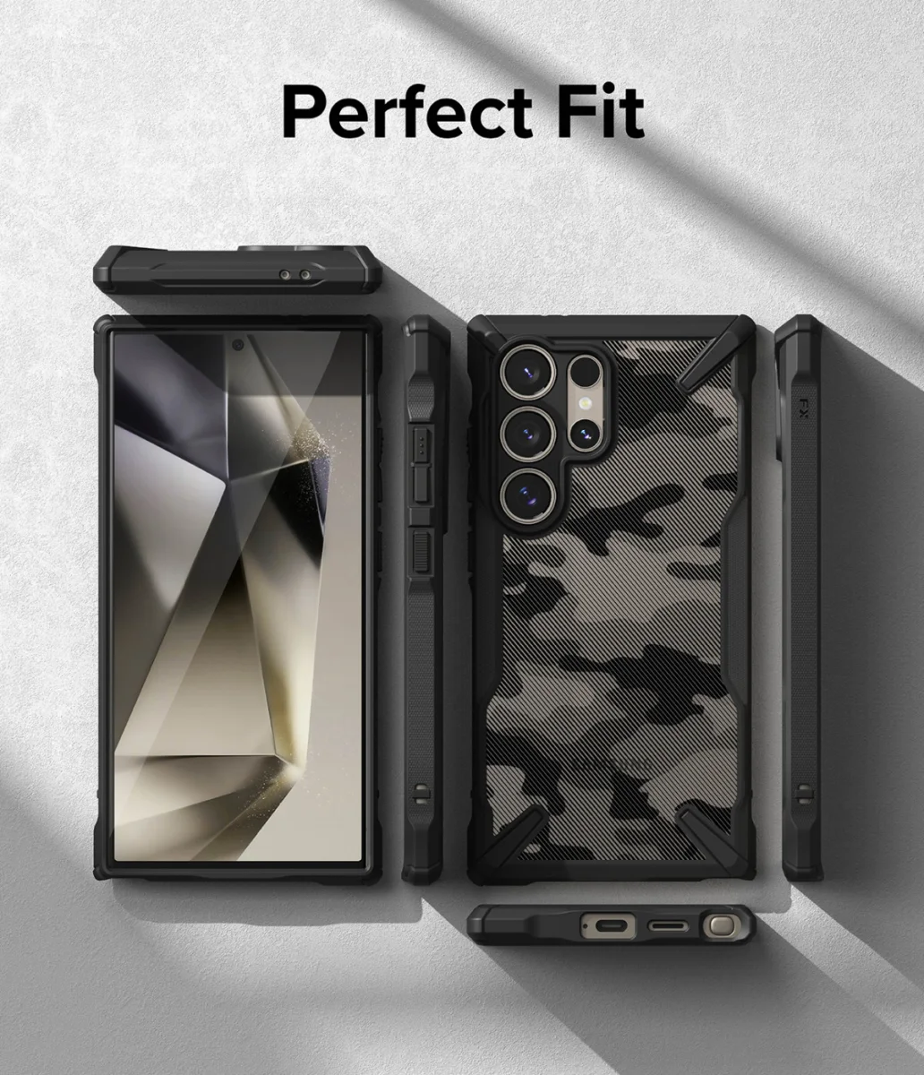 Ringke Fusion X Samsung Galaxy S24 Ultra Hoesje Back Cover Camo Zwart afbeelding 9