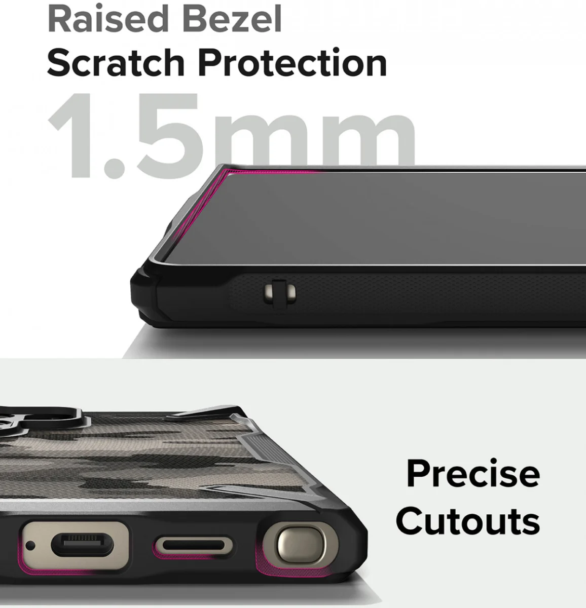 Ringke Fusion X Samsung Galaxy S24 Ultra Hoesje Back Cover Camo Zwart afbeelding 10
