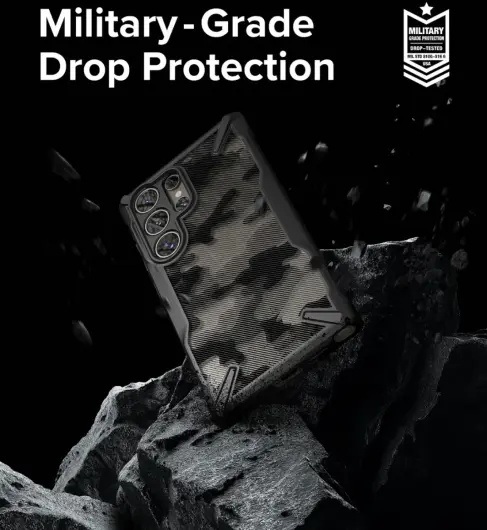 Ringke Fusion X Samsung Galaxy S24 Ultra Hoesje Back Cover Camo Zwart afbeelding 3
