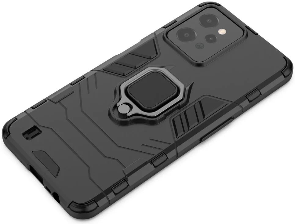 Realme C31 Hoesje met Magnetische Kickstand Ring Zwart afbeelding 4