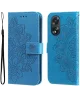 Oppo A38 Hoesje Mandala Bloemen Wallet Book Case Kunstleer Blauw