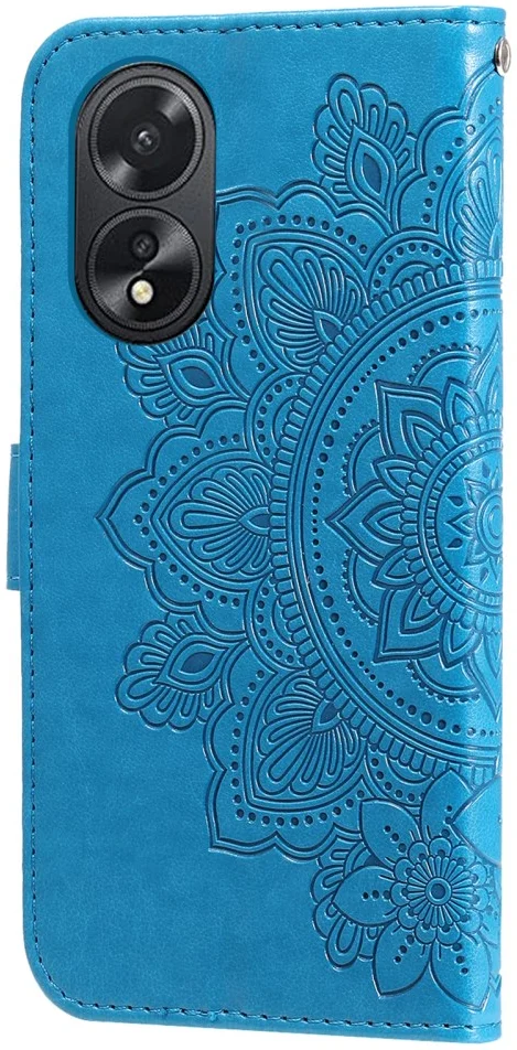 Oppo A18 / A38 Hoesje Mandala Bloemen Wallet Book Case Kunstleer Blauw afbeelding 9
